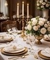 Montaje de mesa elegante para evento corporativo